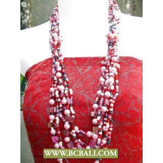 Fashion Necklaces Squins mix Pearls and Shells